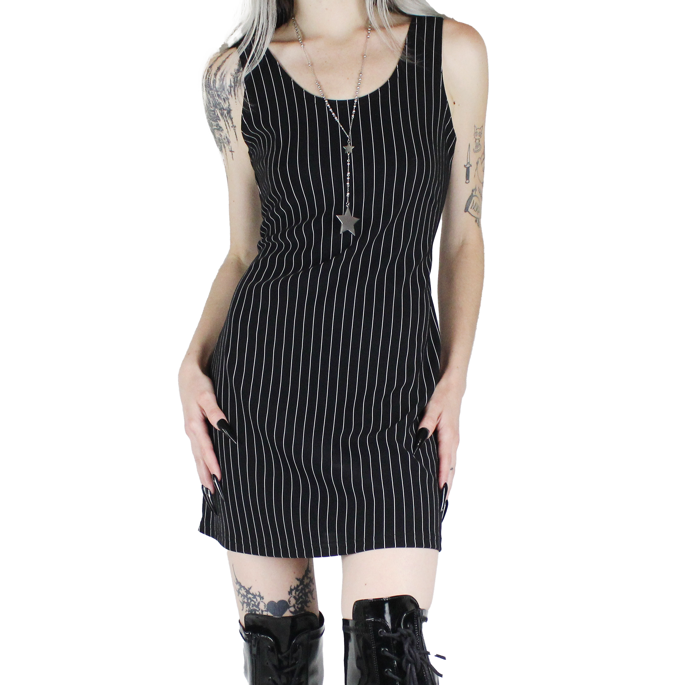 90s Pinstripe Mini Dress (S)