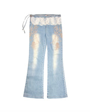Crochet Beaded Denim Jeans (M)