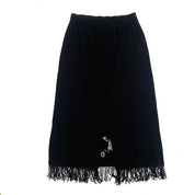 2000's Knit Fringe Midi Skirt (S)