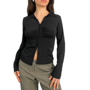 Noir Stretch Knit Blouse (S)