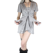 00s Silver Micro Mini Dress (XS)