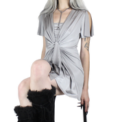 00s Silver Micro Mini Dress (XS)