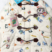 Angel Blue Snack AOP Fur-Trim Puffer Jacket (S)