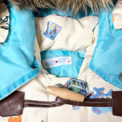 Angel Blue Snack AOP Fur-Trim Puffer Jacket (S)