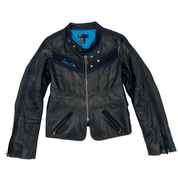 Diesel Vintage "Diabo Veloz" Distressed Black Leather Biker Jacket (S)