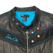 Diesel Vintage "Diabo Veloz" Distressed Black Leather Biker Jacket (S)