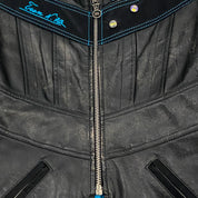 Diesel Vintage "Diabo Veloz" Distressed Black Leather Biker Jacket (S)