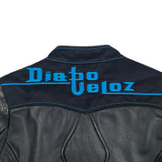 Diesel Vintage "Diabo Veloz" Distressed Black Leather Biker Jacket (S)