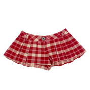 Miss Sixty 2000s Red Plaid Pleated Micro Shorts (XS/S)