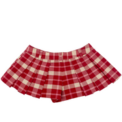 Miss Sixty 2000s Red Plaid Pleated Micro Shorts (XS/S)