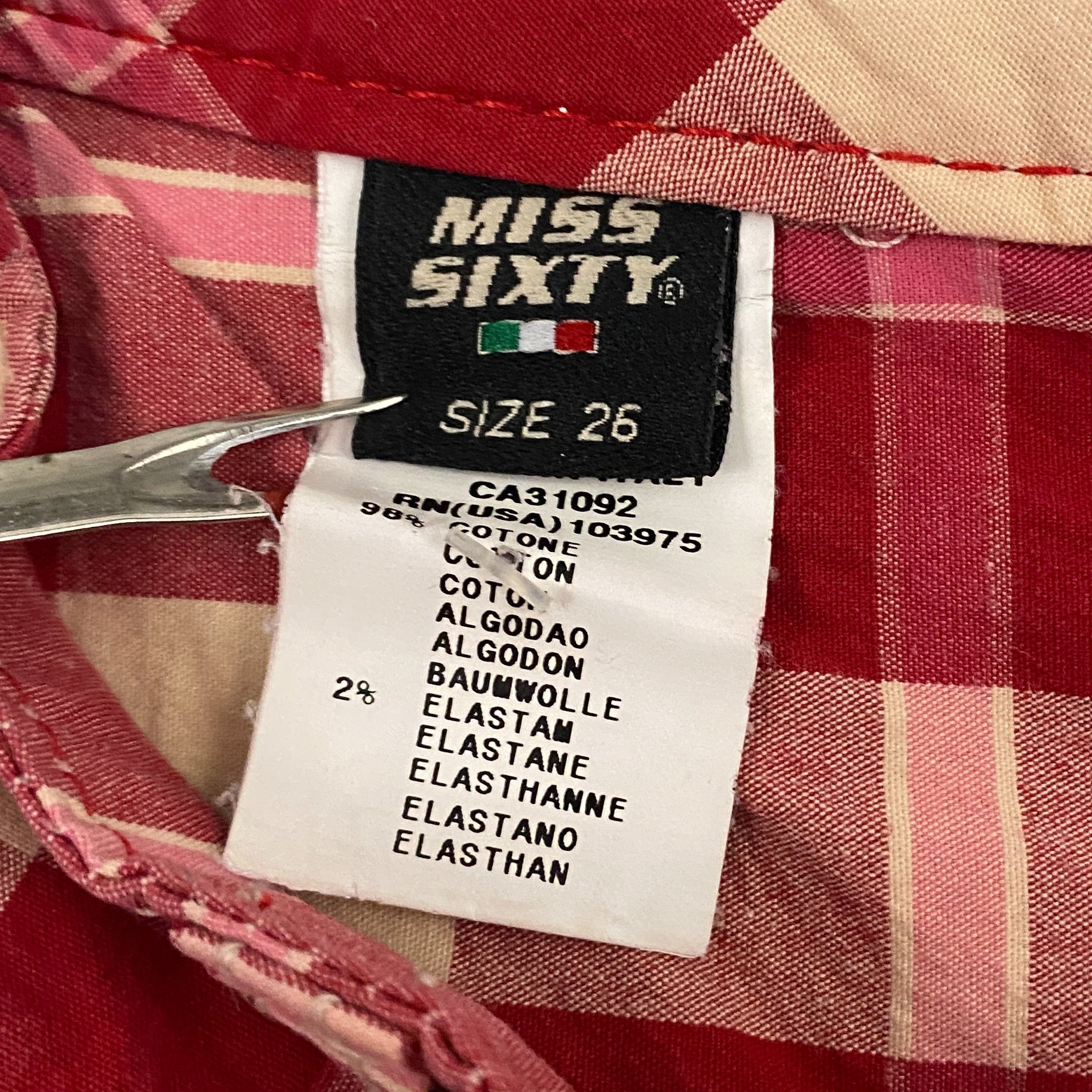 Miss Sixty 2000s Red Plaid Pleated Micro Shorts (XS/S)
