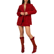 Red Suede Mini Suit Set (M)