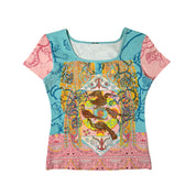 Save the Queen Bedazzled Bird Graphic Top (S)