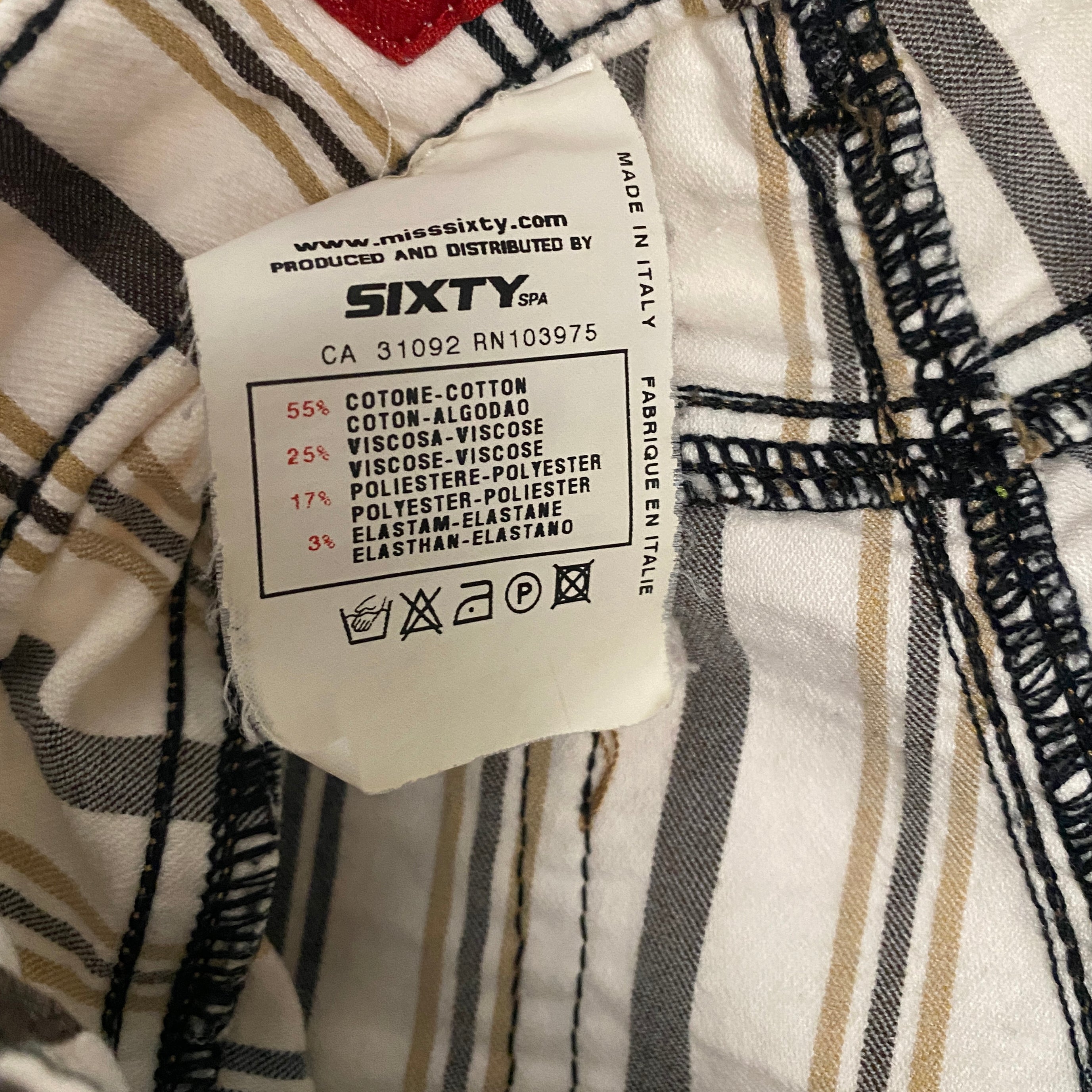 Miss Sixty 2000s Low Rise Brown + Tan Striped Flare Pants (XS/S)