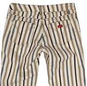 Miss Sixty 2000s Low Rise Brown + Tan Striped Flare Pants (XS/S)