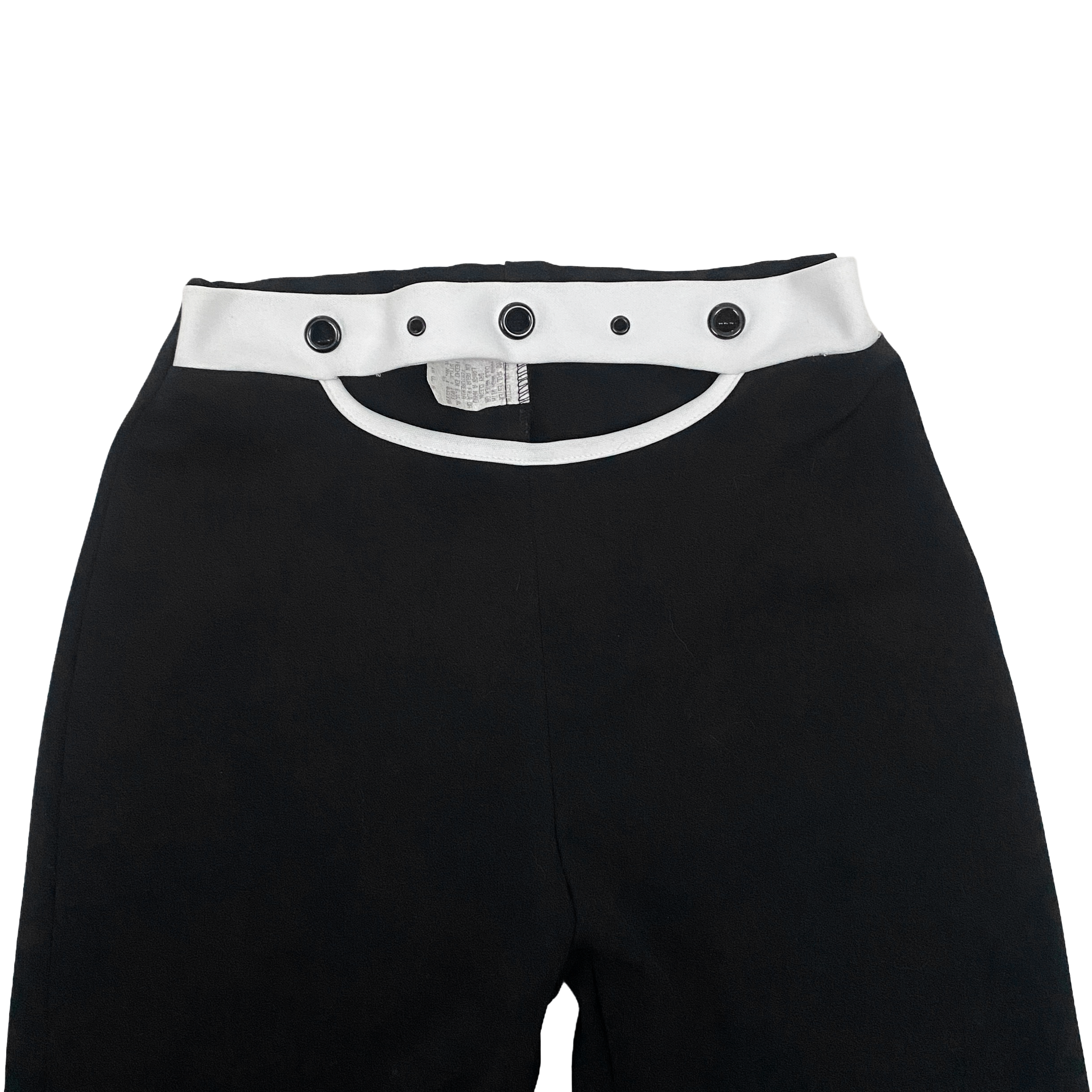 Y2K Black + White Cut Out Stretch Pants (XS)