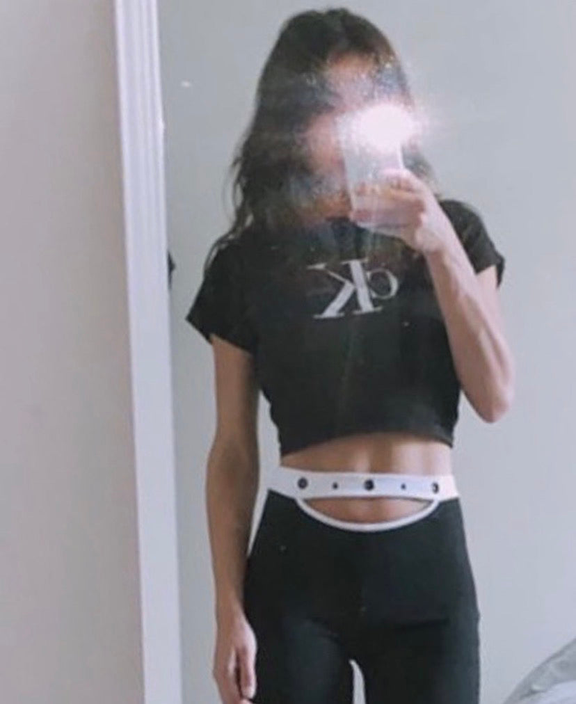 Y2K Black + White Cut Out Stretch Pants (XS)