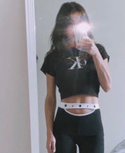 Y2K Black + White Cut Out Stretch Pants (XS)