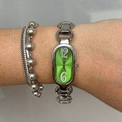 Y2K Metallic Lime Cyber Watch