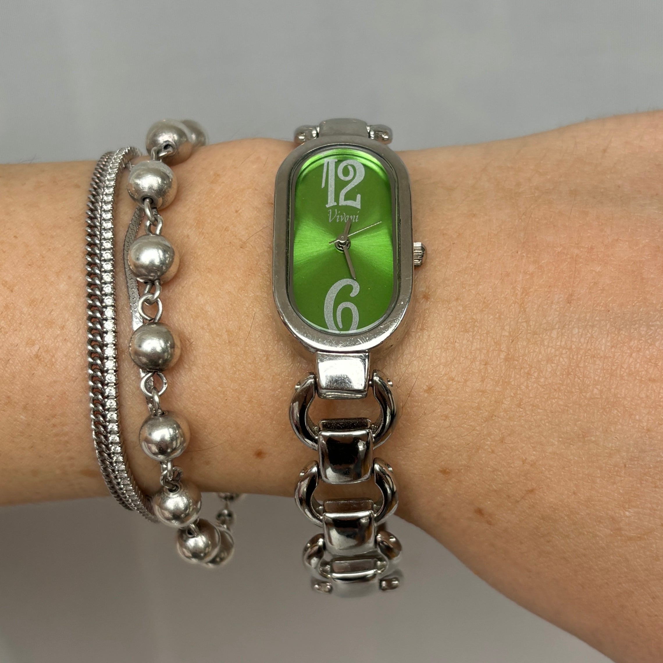 Y2K Metallic Lime Cyber Watch