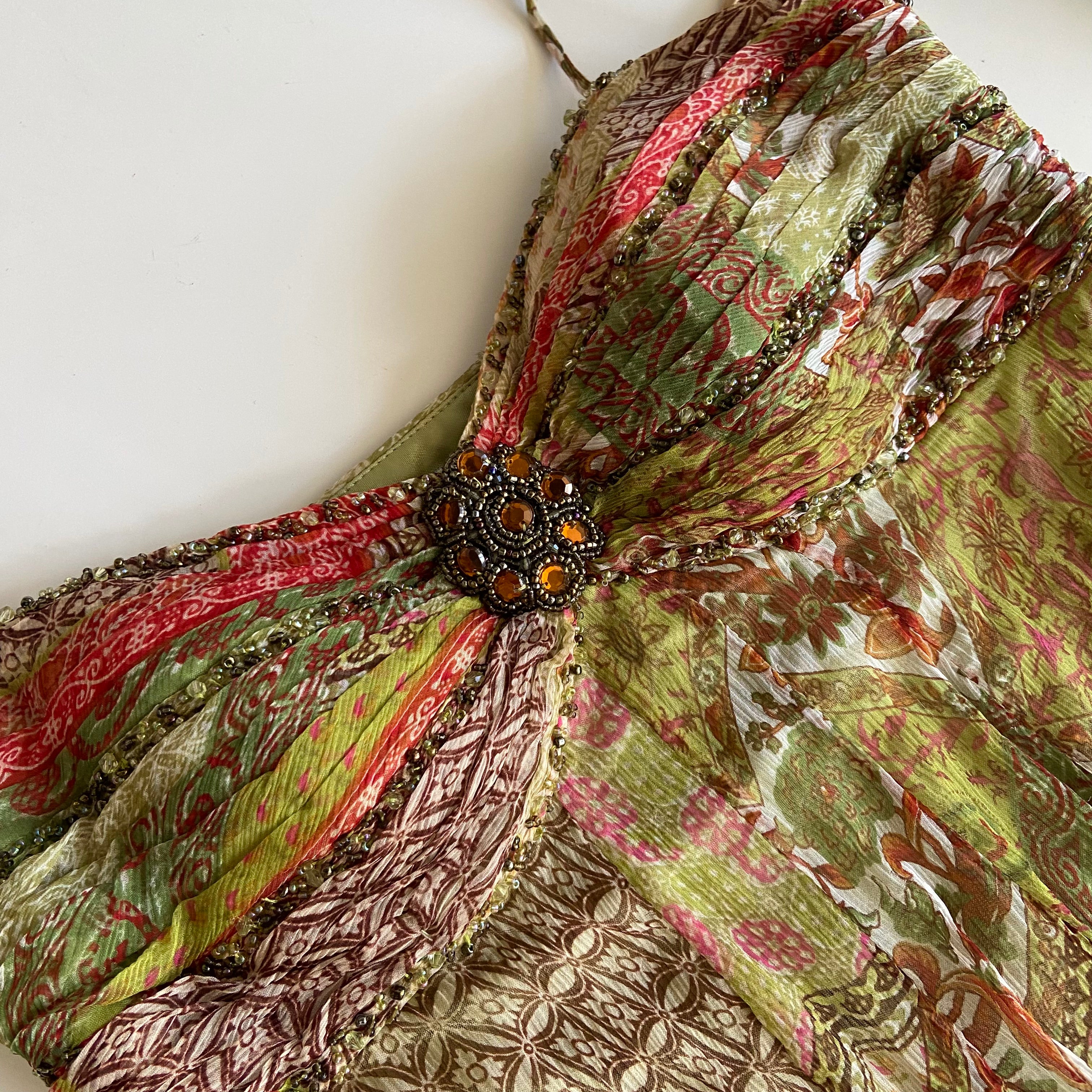 Sue Wong 2000s Silk Beaded Fairy Dress (XS)