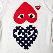 Comme des Garcons PLAY Double Heart Logo Tee (S-M)