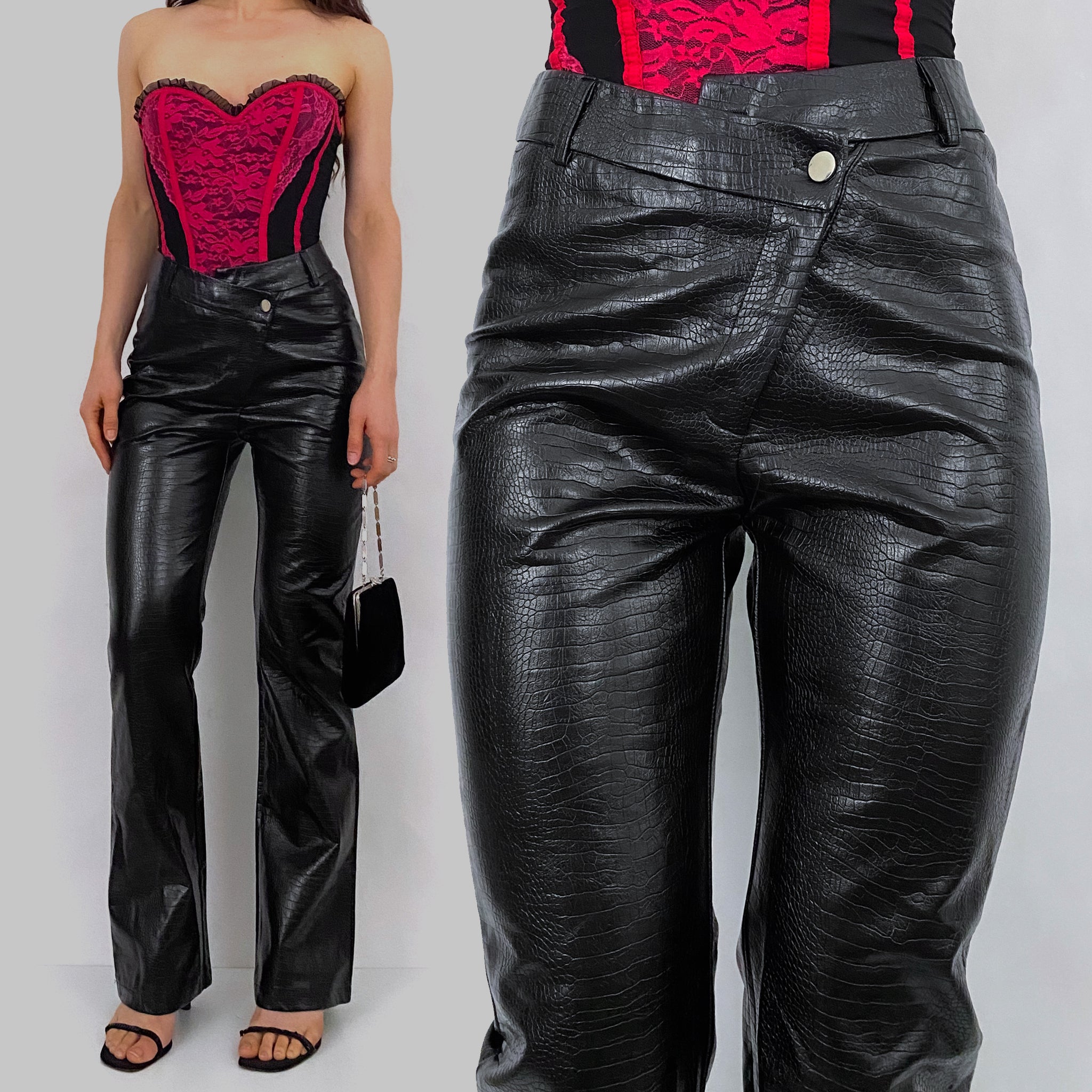 Faux Leather Pants - Small