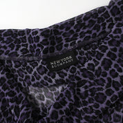 90s Purple Leopard Mesh Top (M/L)