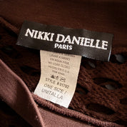 Vintage Chocolate Brown Fishnet Top (XS/S)