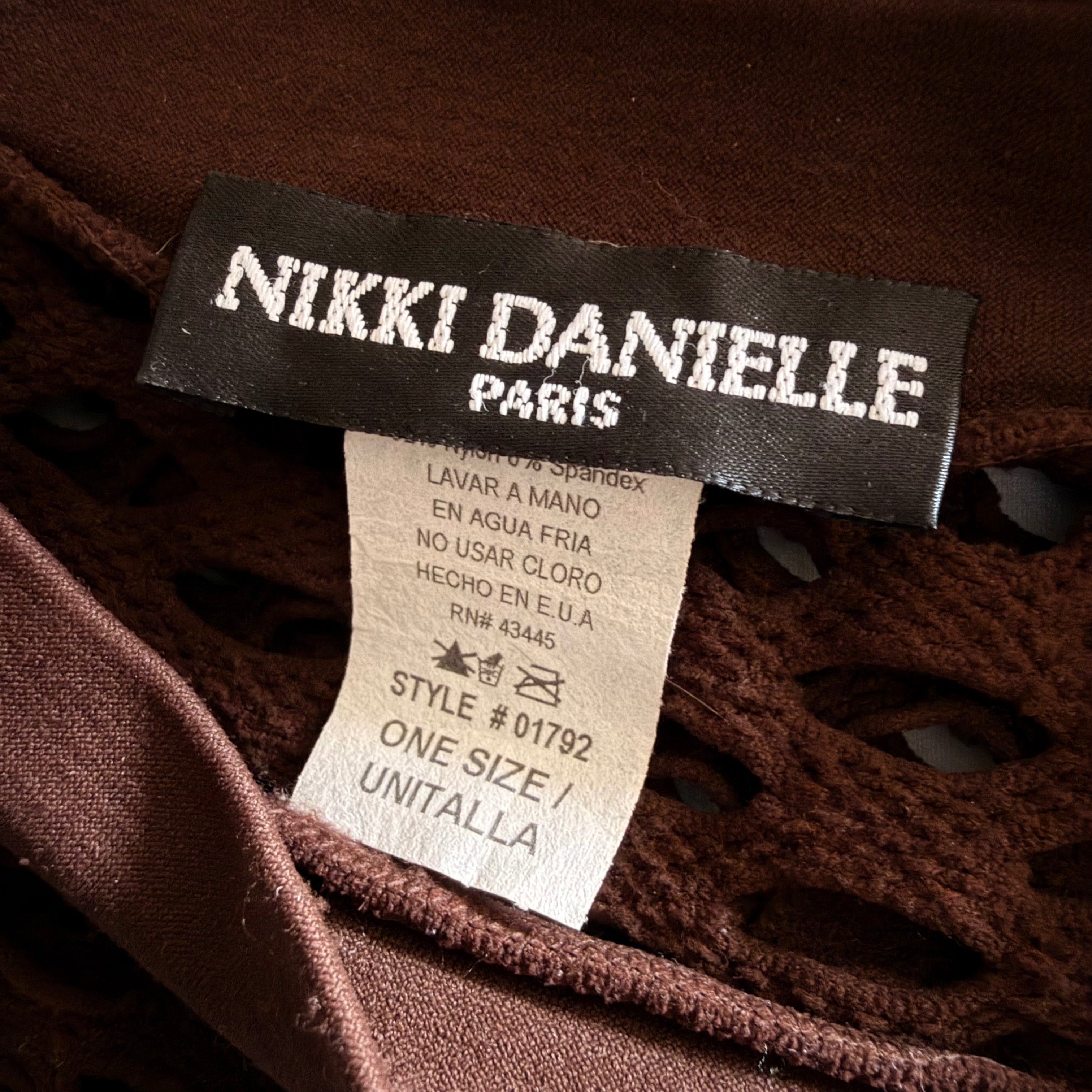 Vintage Chocolate Brown Fishnet Top (XS/S)