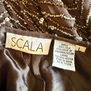 Scala Heavily Beaded Silk Dress & Shrug (M)