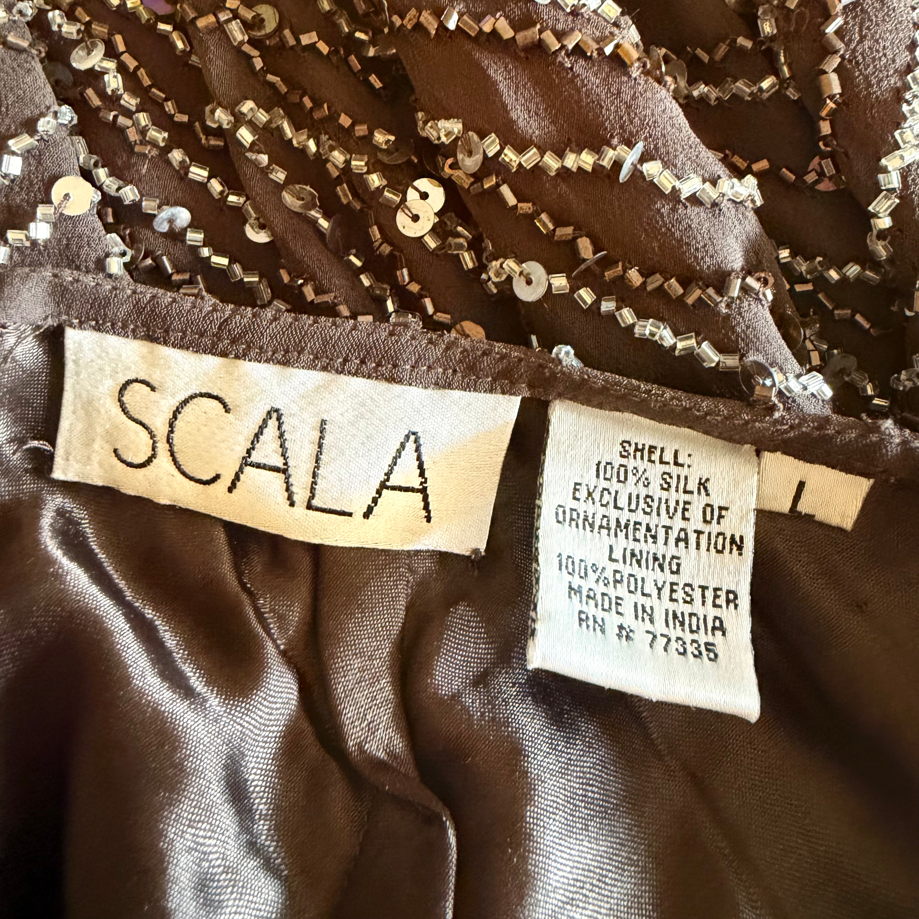 Scala Heavily Beaded Silk Dress & Shrug (M)