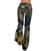 Y2K Splatter Split Hem Pants (S)