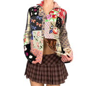 Italian Cashmere Patchwork Double Zip Sweater (L)