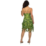 Sue Wong Lime Green Silk Embellished Floral Ruffle Fairy Dress (S/M)