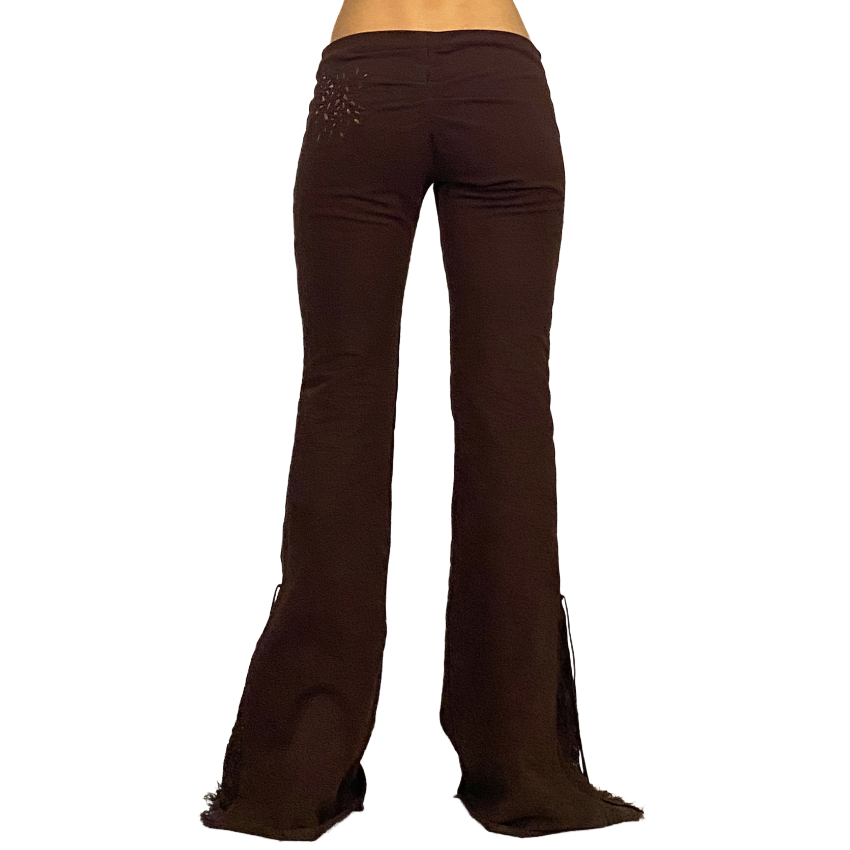 2000s H. Starlet Brown Scrunch Butt Low Rise Flare Pants (S/M)