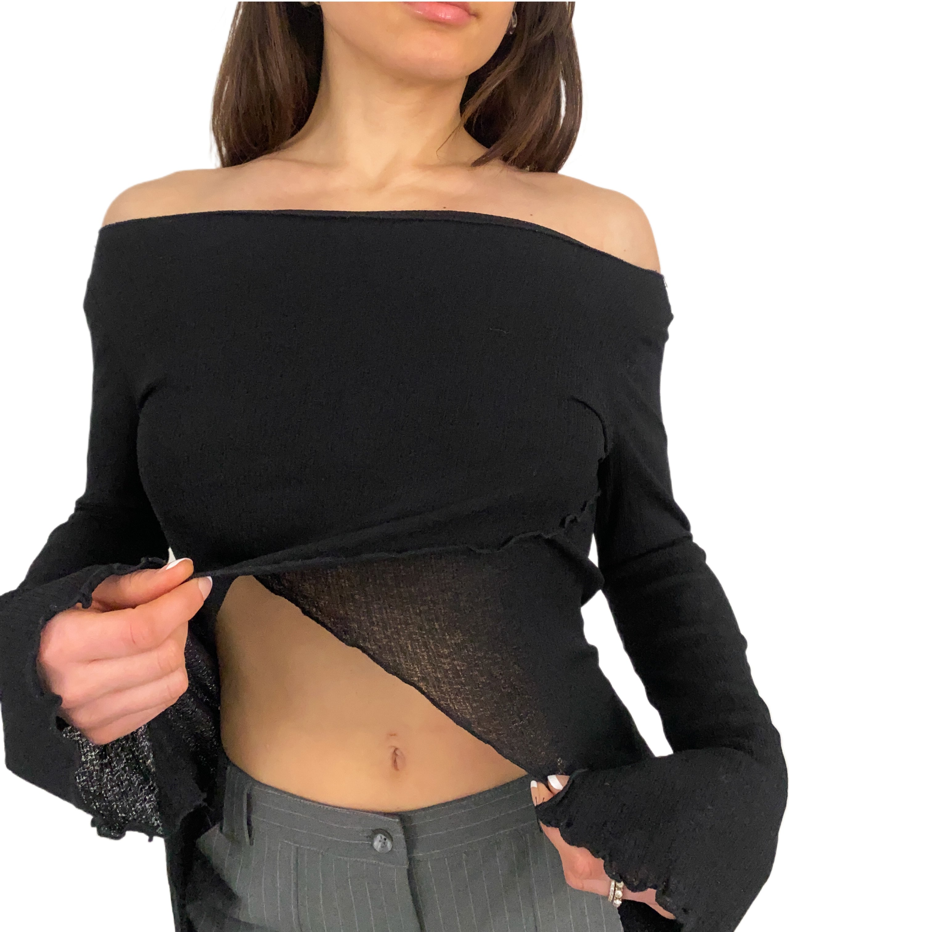 Noir Split Front Mesh Top (S/M)