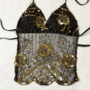 Vintage Beaded Backless Halter Top (XS-S)