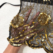 Vintage Beaded Backless Halter Top (XS-S)