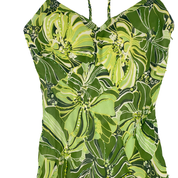 Sue Wong Lime Green Silk Embellished Floral Ruffle Fairy Dress (S/M)
