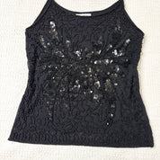 Beaded Butterfly Micro Mesh Tank Top (S)