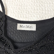 Beaded Butterfly Micro Mesh Tank Top (S)