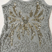 Beaded Butterfly Micro Mesh Tank Top (S)