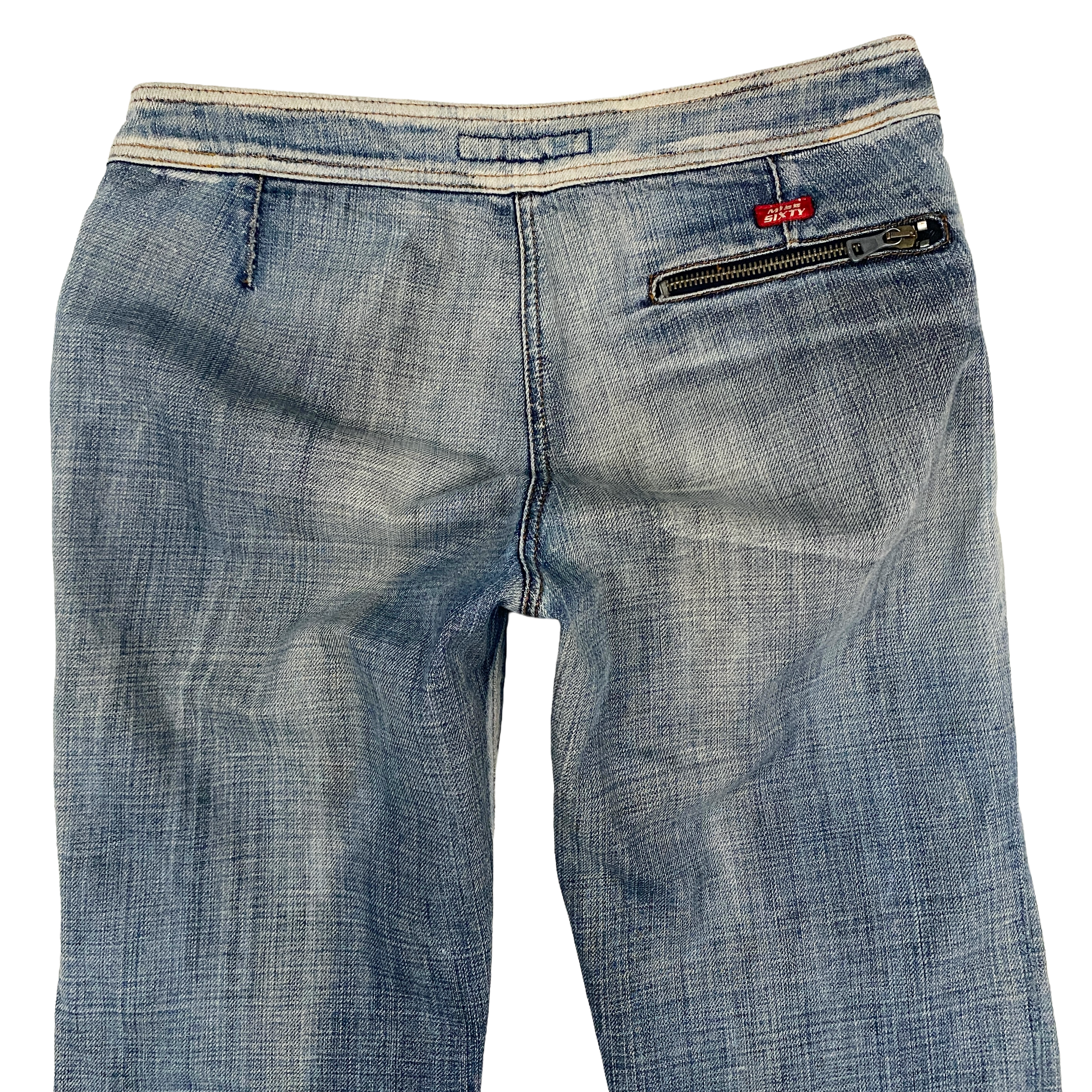 Miss Sixty 2000s Low Rise Bleached Flare Jeans (S)