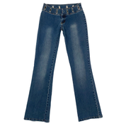 Max Studio 2000s Grommet Waistband Low Rise Flare Jeans (XS)