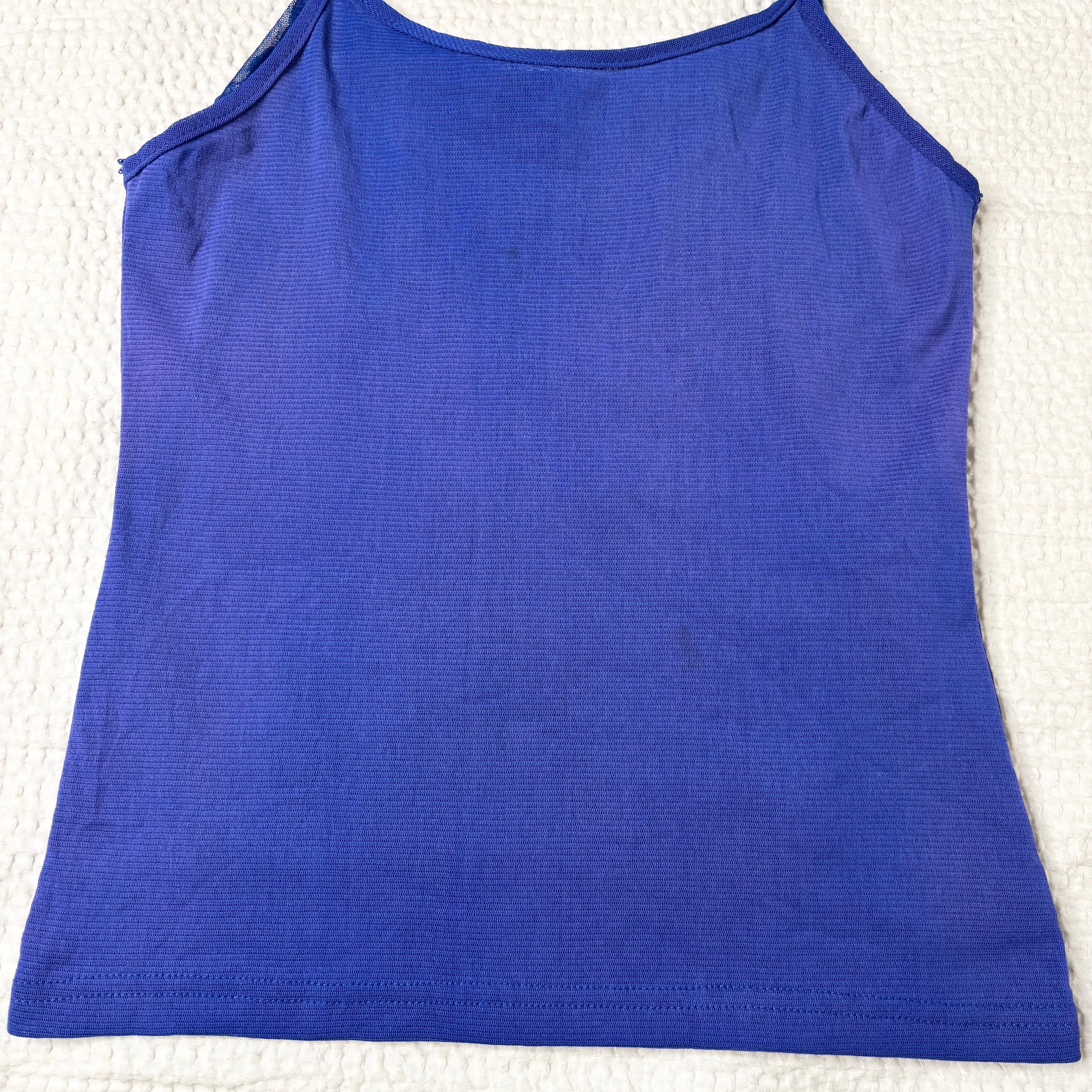 Beaded Butterfly Micro Mesh Tank Top (S)