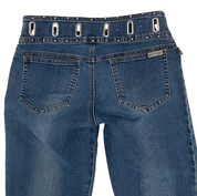 Max Studio 2000s Grommet Waistband Low Rise Flare Jeans (XS)