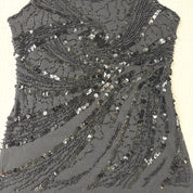 Beaded Swirl Micro Mesh Tank Top (S)