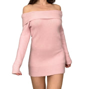 Soft Pink Mini Sweater Dress (S)