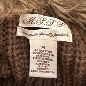 Chunky Knit Furry Collar Cardigan (M)